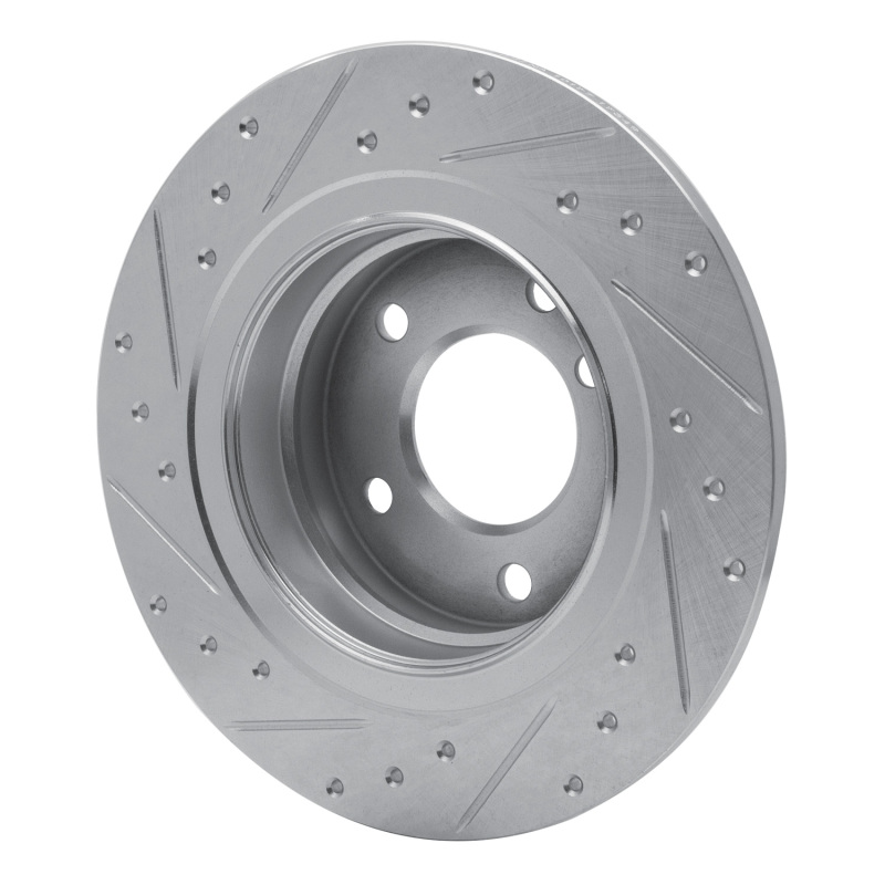 BMW 120i Brake Rotor (1) - Rear Right - R1 Concepts - Drilled & Slotted - Silver - `05-`12